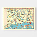 Vintage Map of Connecticut 1935
