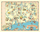Vintage Map of Connecticut 1935