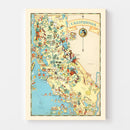 Vintage Map of California 1935
