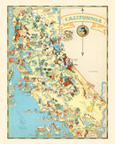 Vintage Map of California 1935