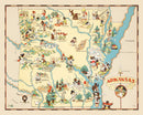 Vintage Map of Arkansas 1935