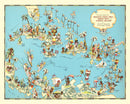 Vintage Map of Panama Canal, 1935
