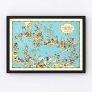 Vintage Map of Panama Canal, 1935