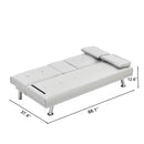 Futon Sofa Bed With Armrest Two Holders Wood Frame, Stainless Leg by HouseOfZazla