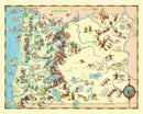 Vintage Map of Oregon 1935