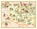 Vintage Map of Oklahoma 1935