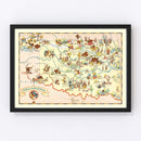 Vintage Map of Oklahoma 1935