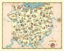 Vintage Map of Ohio 1935
