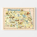 Vintage Map of North Dakota 1935