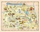 Vintage Map of North Dakota 1935