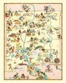 Vintage Map of New Mexico 1935