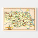 Vintage Map of Nebraska 1935