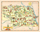 Vintage Map of Nebraska 1935