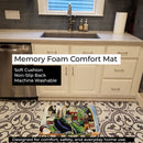 Eggplant and New Orleans Beers  Memory Foam Kitchen Mat Machine Washable Anti-Fatigue Cushion Comfort Bath or Kitchen Rug