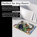 Eggplant and New Orleans Beers  Memory Foam Kitchen Mat Machine Washable Anti-Fatigue Cushion Comfort Bath or Kitchen Rug