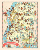 Vintage Map of Mississippi 1935