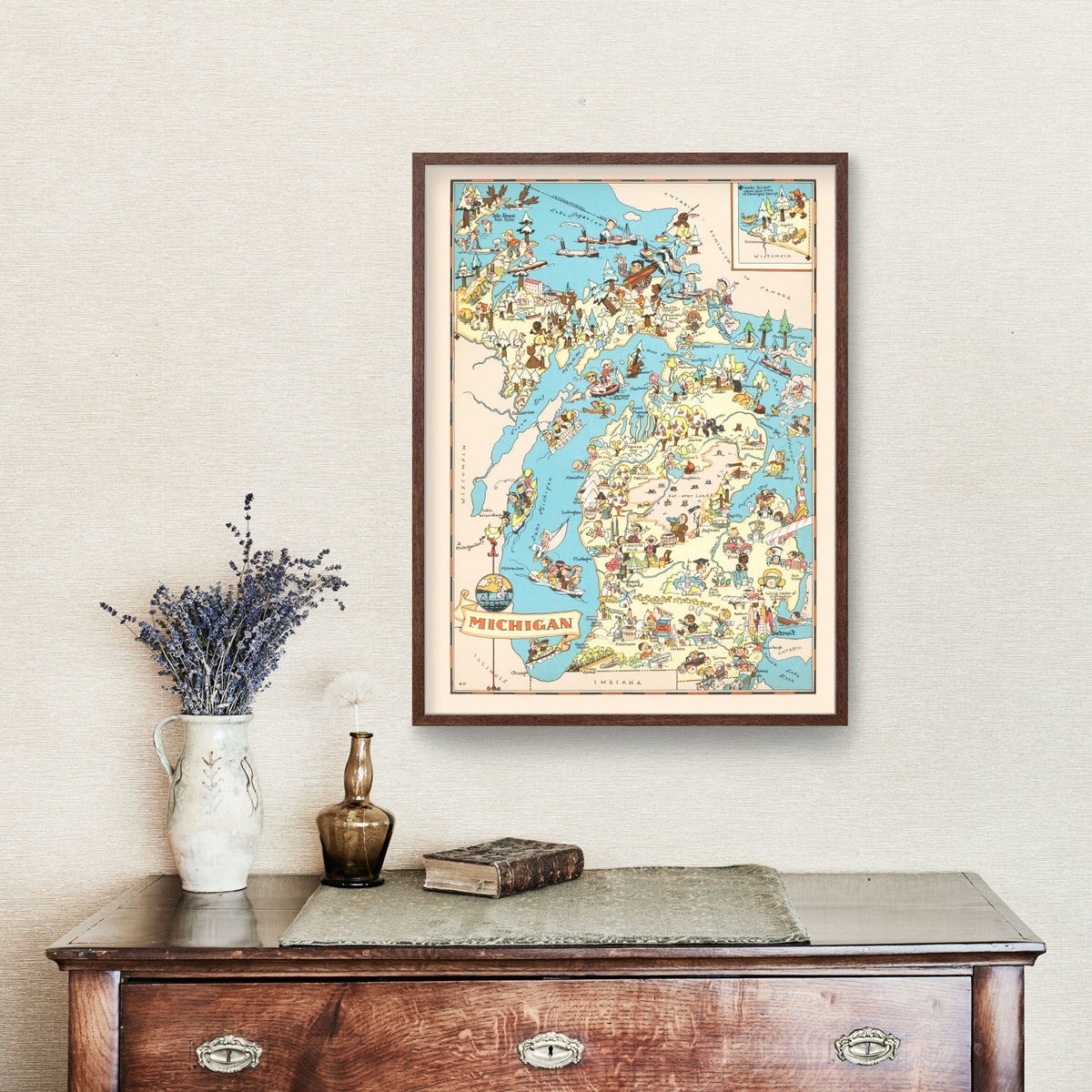 Vintage Map of Michigan 1935, photo 3 of 5