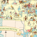 Vintage Map of Massachusetts 1935