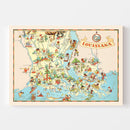 Vintage Map of Louisiana 1935