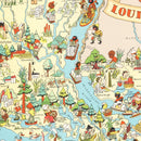 Vintage Map of Louisiana 1935