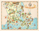 Vintage Map of Louisiana 1935
