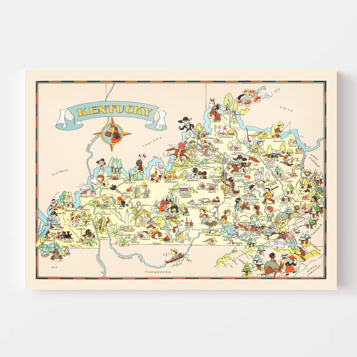 Vintage Map of Kentucky 1935, photo 4 of 5