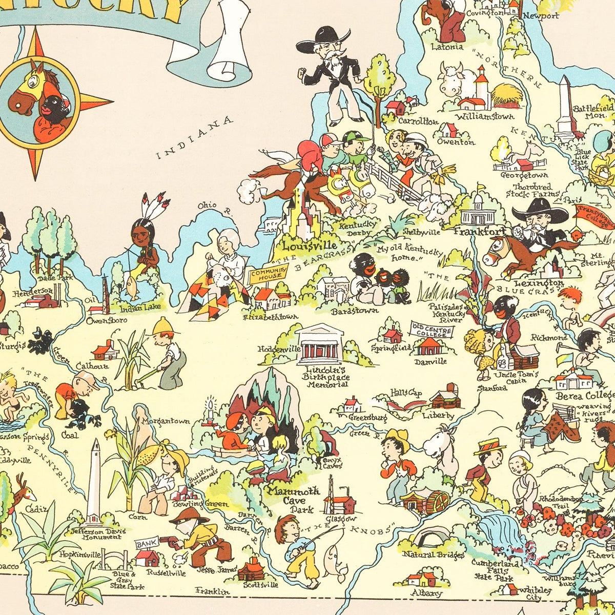 Vintage Map of Kentucky 1935, photo 2 of 5