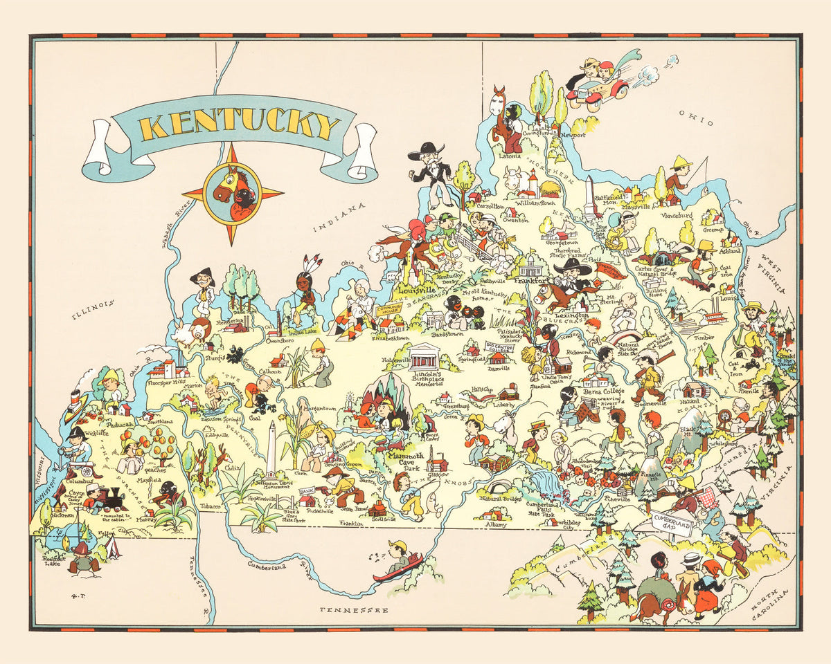Vintage Map of Kentucky 1935, photo 5 of 5