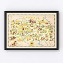 Vintage Map of Kansas 1935
