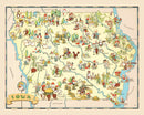 Vintage Map of Iowa 1935