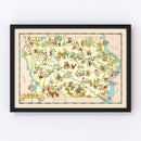 Vintage Map of Iowa 1935