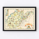 Vintage Map of West Virginia 1935