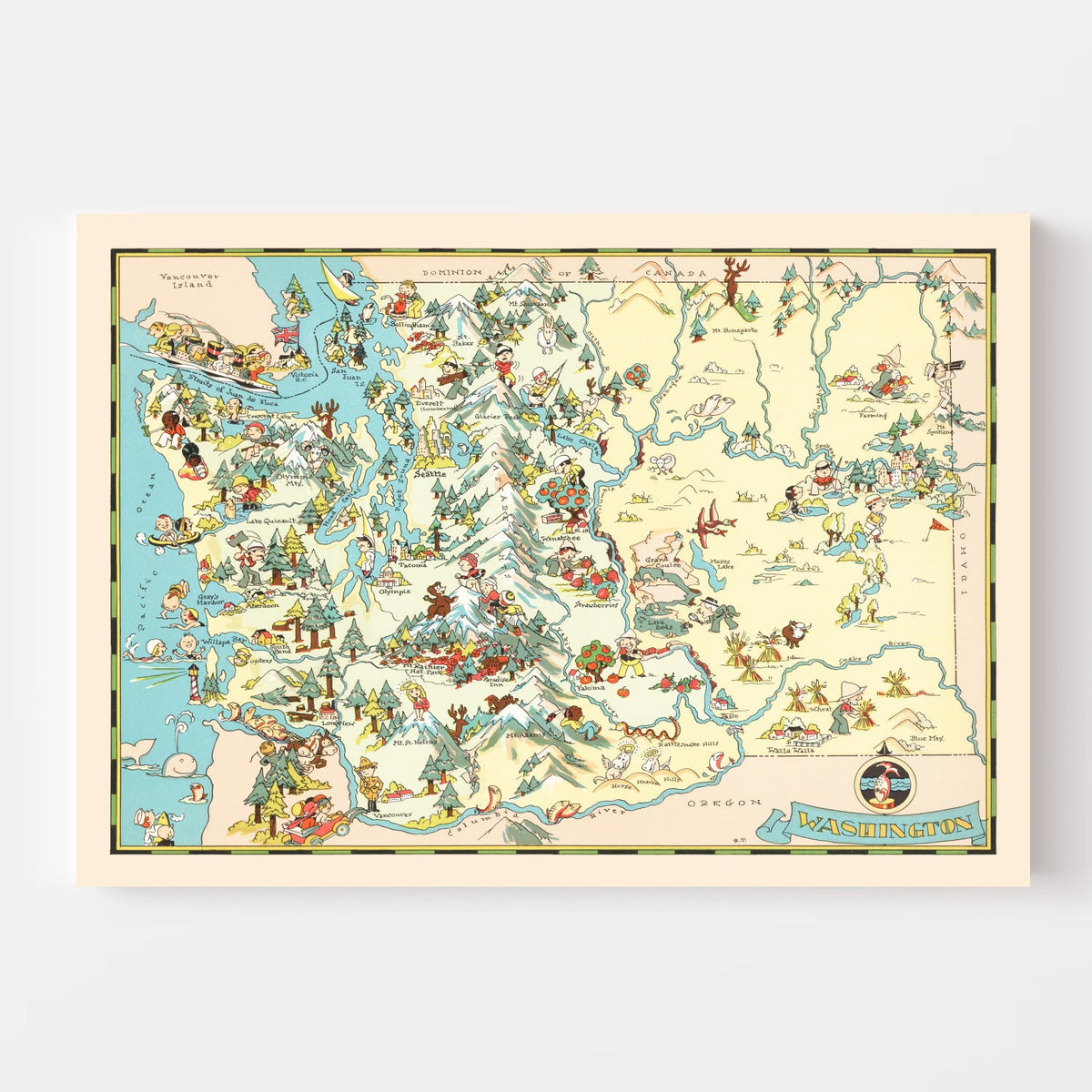 Vintage Map of Washington 1935, photo 4 of 5