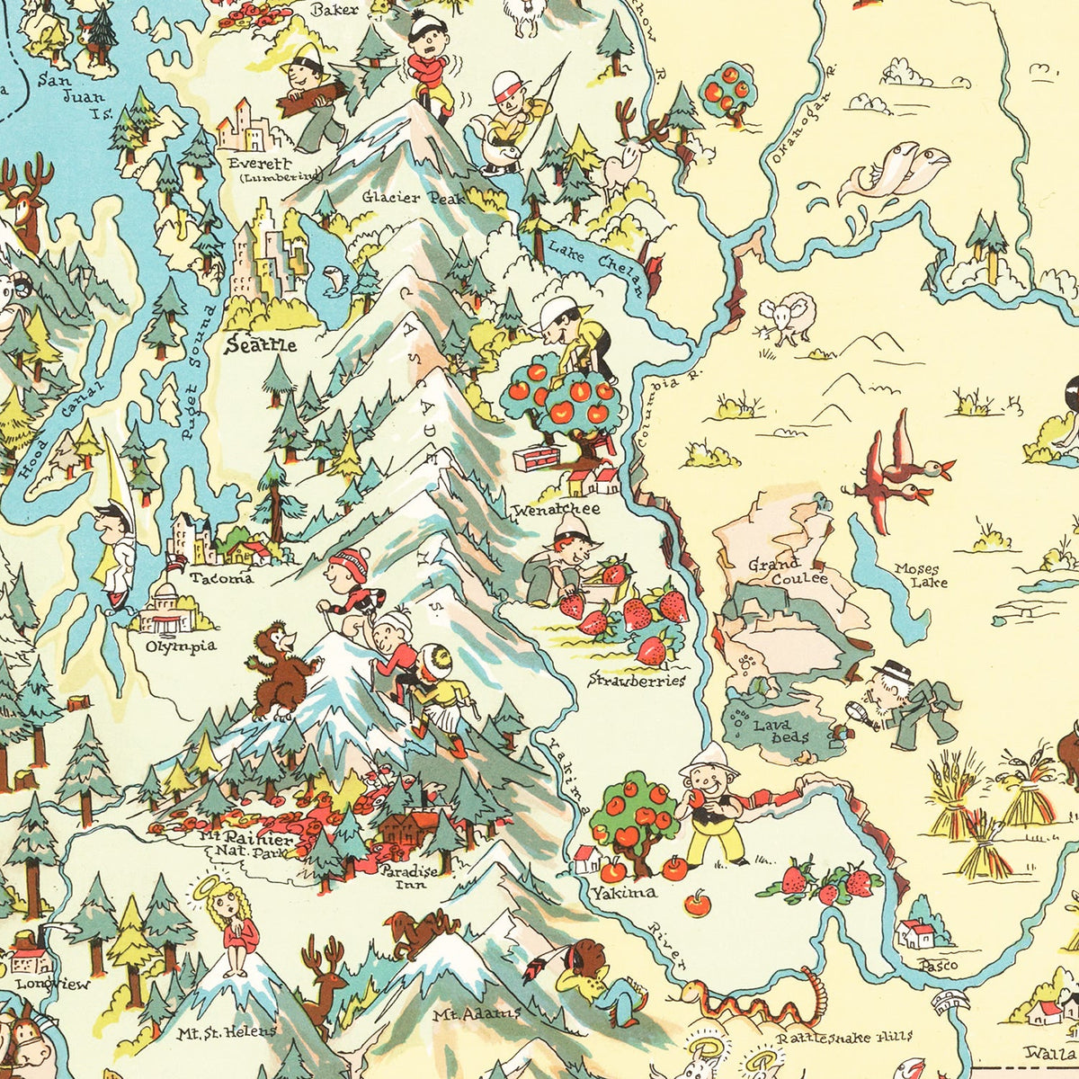 Vintage Map of Washington 1935, photo 2 of 5