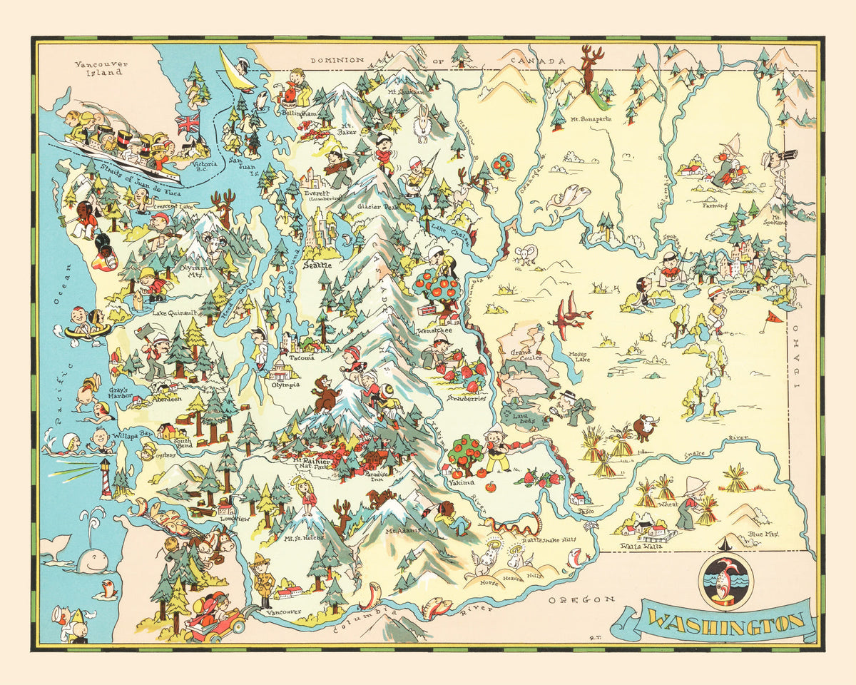 Vintage Map of Washington 1935, photo 5 of 5
