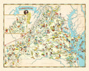 Vintage Map of Virginia 1935