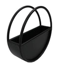 Floating Half Moon Metal Wall Planter – Onyx Black 35cm