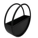 Floating Half Moon Metal Wall Planter – Onyx Black 45cm