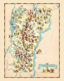 Vintage Map of Vermont 1935
