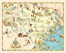 Vintage Map of Texas 1935