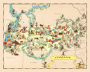Vintage Map of Tennessee 1935