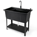 100L Utility Sink with Rotating Faucet and Storage Shelf by LJGDeals