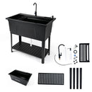 100L Utility Sink with Rotating Faucet and Storage Shelf by DirectDeals