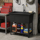 100L Utility Sink with Rotating Faucet and Storage Shelf by DirectDeals