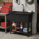 100L Utility Sink with Rotating Faucet and Storage Shelf by LJGDeals