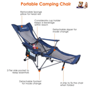 Foldable Camping Chair with Reclining Backrest & Carry Bag by GBruno Store