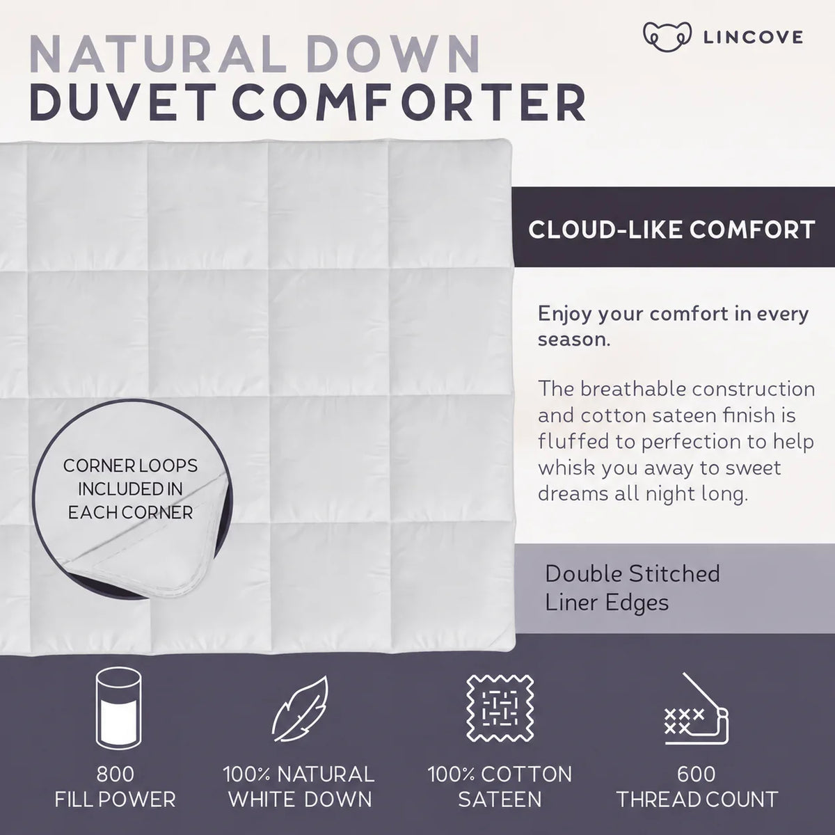 100% European Down Comforter Duvet Insert, photo 3 of 11
