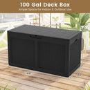 100 Gallon Resin Deck Box Outdoor Waterproof Storage Bench by LJGDeals