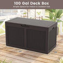 100 Gallon Resin Deck Box Outdoor Waterproof Storage Bench by LJGDeals