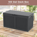 100 Gallon Resin Deck Box Outdoor Waterproof Storage Bench by LJGDeals
